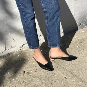 LOQ Carmen Slide/Mule Black Leather Size 7